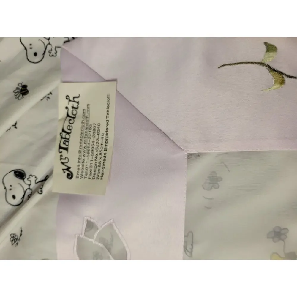 New Mr. Tablecloth Handmade Embroidered Table Square Cover Purple